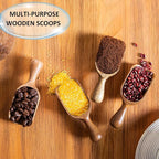 Wooden Scoops for Canisters 6PCS Acacia Wooden Scoop for Jars Mini Measuring Spoons for Ground Coffee Scoops Wood Scoop for Seasoning Bath Salt Laundry Detergent Shovel Measuring-Multipurpose