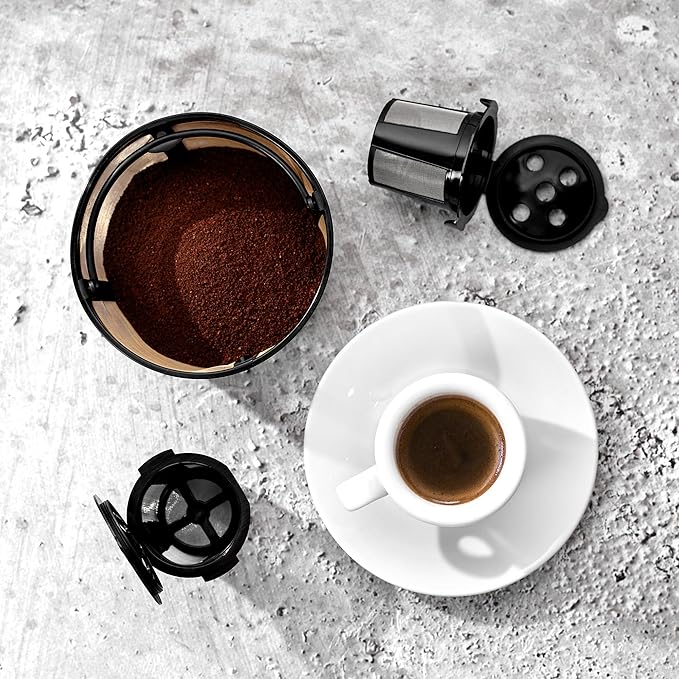 2 Reusable K Cups and Basket Coffee Filter for Keurig K-Duo Hot & Iced Single Serve & Carafe Coffee Maker with MultiStream Technology (Gen 2)