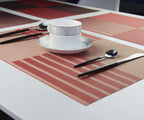 PIGCHCY Placemats Set of 6 Vinyl Placemats for Dinner Table, Washable Heat-Resistant Table Mats Non-Slip Placemats Indoor Outdoor (18x12 inch Red)