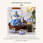 MACKENZIE-CHILDS 2-Quart Enamel Tea Kettle, Cute Tea Kettle for Stovetop, Royal English Garden