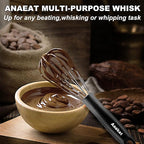 3 Packs Stainless Steel Whisk Set - Balloon Whisk, Anaeat Thick Stainless Steel Wire ＆ Strong Handles, Egg Beater for Cooking, Blending, Whisking, Beating and Stirring (8.5"+10.5"+12")