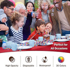 Party Solids 12-Pack Premium Plastic Tablecloth 54in. x 108in. Rectangle Table Cover - Red