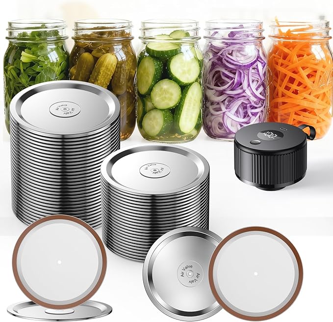 24Pcs- Wide Mouth Canning Lids for Ball, Kerr Jars - Split-Type Metal Mason Jar Lids for Canning - Food Grade Material, 100% Fit & Airtight for Wide Mouth Jars