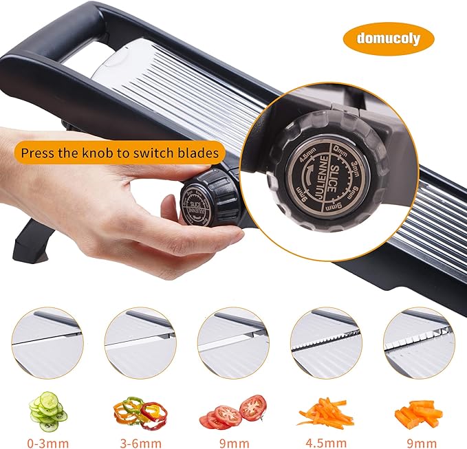 Adjustable Mandoline Slicer Mandoline Slicer for Kitchen with Cut-Resistant Gloves,Potato Slicer, Vegetable Slicer, Mandoline French Fry Cutter Stainless Steel Vegetable Chopper