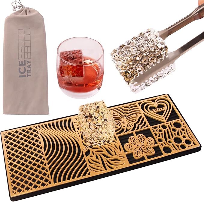 Ice Press Craft Modern Ice Molds Stamps For Cocktails Whiskey Bourbon Maker Brass Custom Ice Cube Stamp Fast Patterns Bartender Accessories