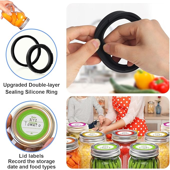 M11 Mason Jar Vacuum Sealer - Electric Mason Jar Vacuum Sealer Kit with Wide and Regular Mouth Mason Lids, Jar Vacuum Sealer for Canning Jars, Vacuum Sealing Machine for Food Storage