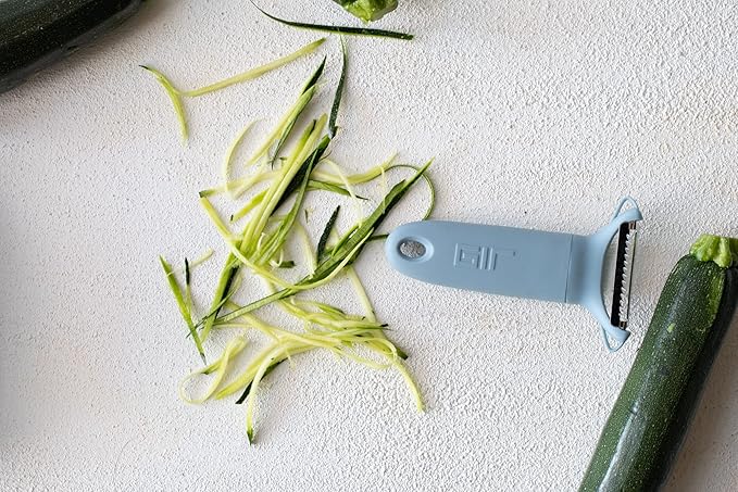 GIR: Get It Right Y-Shaped Vegetable Peeler - Red Ergonomic Handle - Swivel Blade & Potato Eye Remover - 304 Stainless Steel - Citrus & Vegetable Peeler