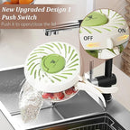 Fruit Washing Bowl with Strainer and Lid with Handle, Portable Strainers and Colander for Kitchen, Vegetable Wash Drain Basket, 3 in 1 Berry Fruit Storage Containers for Fridge Kitchen Picnic Outdoor