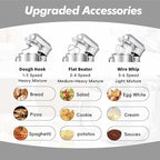 Kitchen in the box Stand Mixer, 900W 7.5QT Kitchen Electric Mixer, 6-Speed Tilt-Head Food Mixer for Baking with Dough Hook,Wire Whip,Beater (Silver)