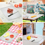 New Upgraded Titanium Cutting Board, Stainless Steel Cutting Boards For Kitche, Dishwasher Safe Double-sided Chopping Board with Peeler and Anti-slip Mat(18"L x 12"W)