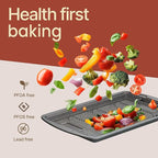 Cookie Sheet with Wire Rack Set, 2-Piece Nonstick Gray Marble Carbon Steel Pan & Cooling Rack, Space-Saving Stackable Set, PFOA, PFOS, PTFE Free, Oven Safe Up to 450°F, 17.4" Pan & 14.7" Rack