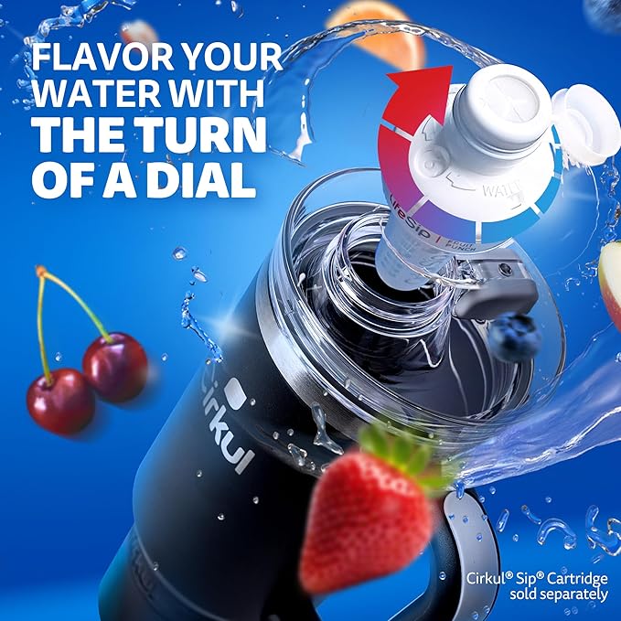 Cirkul 40oz. Carbon Stainless Steel Tumbler with Handle, All-Day StrawSip™, Double-Wall Insulated