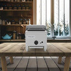 12 Inch Commercial Gas Charbroiler, Countertop Stainless Steel Grill with 1 Burner 28000 BTU, Heavy Duty Restaurant BBQ Broiler, Natural Gas/Propane, Adjustable Knob, Durable Cast Iron Grates