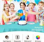 Party Solids 12-Pack Premium Plastic 84-Inch Round Tablecloth - Aqua Blue