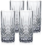 BELLAFORTE Shatterproof Tritan Tall Tumbler Set of 4, 18oz - Myrtle Beach Drinking Glasses - Unbreakable Plastic Glasses Drinking for Gift, Party, New Year - BPA Free - Dishwasher Safe - Smoke Gray