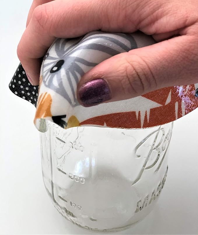 Andreas Silicone JO-348 Non-Slip 6.25" Jar Opener, Easy Lid Opener, Made with Silicone and Fabric, Dishwasher Safe, Garlic Peeler, Chopping Block, 6.25 inch