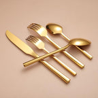 Mirror Silverware Set Gold Flatware Set with Hexagon Handle 20 Pieces 18/0 Stainless Steel Cutlery Set Wedding Housewarming Gift Service for 4 (Mirror gold)
