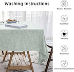 Waterproof Cotton Linen Tablecloths Square Dining Table Cloth, Wipe Clean Indoor & Outdoor Table Cover for Buffet Party and Banquets, Wrinkle Resistant（54"x54"） Greyish Green