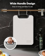 G.C&yite Titanium Cutting Board for kitchen, Lightweight No Toxic Double Sided Pure Titanium Chopping Board with Wheat Straw PP for Food Safety, Easy to Clean, Kitchen Gifts 15.5" x 10.5", 1-Pcs