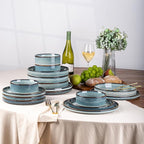 GBHOME 9'' Large Ceramic Pasta Bowls, 32oz Stoneware Pasta Serving Bowls Set of 4 for Kitchen, Wide Bowls for Fruit,Pasta,Salad,Oatmeal,Meal, Microwave Safe, Space Blue