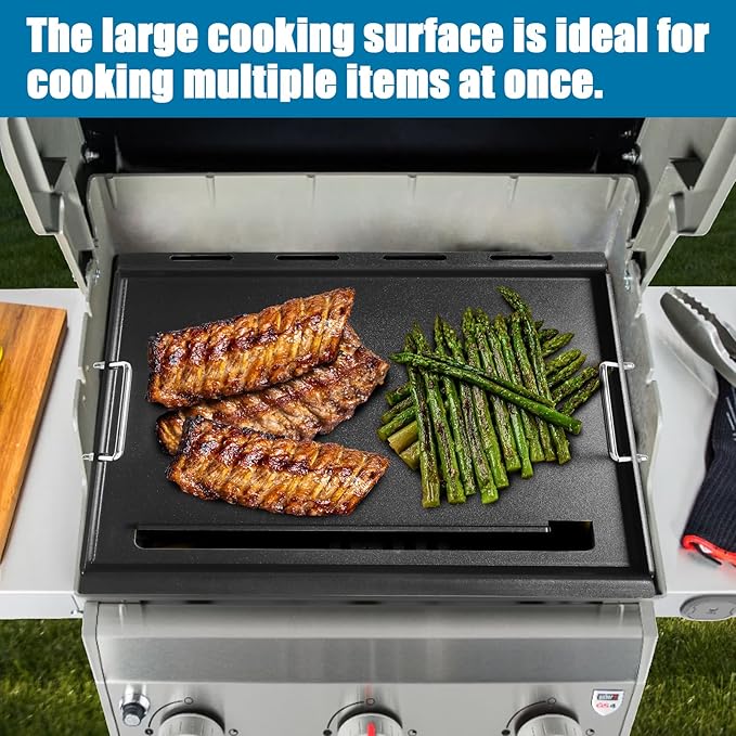 Full-Size Griddle Inserts for Weber Spirit I & II 200 Series, Nonstick Flat Top Griddle for Spirit E-210 E-220 S-210 S-220 Spirit II E-210 S-210 E-220 S-220, Griddle Replacement for Weber 7637