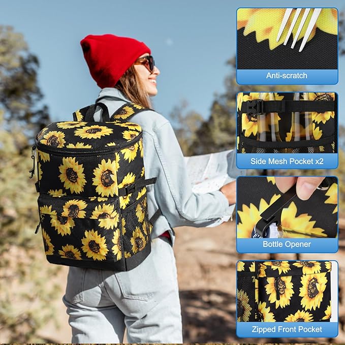 Cooler Backpack 33 Cans Backpack Coolers Insulated Leak Proof Soft Beach Cooler Bag for Men Women Ice Chest Backpack Camping Hiking Picnic Travel Cooler Lunch Backpack