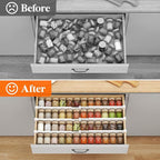 Lifewit Hanging Kitchen Drawer Dividers 3.1" High, 10-17" Adjustable Drawer Organizers for Utensils, Expandable Dresser Separators in Kitchen/Bedroom/Bathroom/Vanity/Office, White(4 Pack)