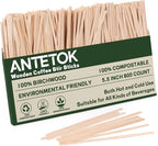 ANTETOK Wooden Coffee Stirrers - Coffee Stir Sticks 5.5 Inch,800pcs Disposable Swizzle Sticks,Swizzle Drink Sticks for Coffee,Tea,Cocktail and Hot Chocolate