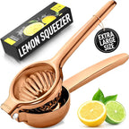 Zulay Extra Large Lemon Squeezer Stainless Steel - Easy Squeeze Heavy Duty Lemon Juicer Hand Press - Ergonomic Citrus Squeezer & Fruit Juicer for Small Oranges, Lemons, & Limes