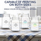 DISCOUNT PROMOS Custom Libbey Mason Jars w/Handles 16 oz. Set of 50, Personalized Bulk Pack - Traditional style, High standard - Black