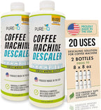 Coffee Machine Descaler (2 Pack) - 20 Uses - Keurig Descaling Solution - Universal Descaler for Keurig, Nespresso, Delonghi, Breville and All Single Use Coffee and Espresso Machines - Made in USA
