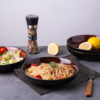 LERATIO Large Pasta Bowls,38oz Ceramic Pasta Bowls,9.0" Reactive Glaze Pasta Bowl Set of 4,Microwave & Dishwasher,Oven Safe,Wide Serving Bowls for Salad,Dessert,Fruit-Reddish Brown