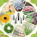 Suuker Leaf Piping Tips, 5 Pieces Stainless Steel Piping Tips, Cake Decorating Supplies, DIY Baking Supplies Cake Decorating Tools