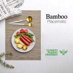 LEXMORE PVC Woven Placemats 4 PCS Wipeable Indoor/Outdoor Table Mats Washable Vinyl Place Mats for Dining Table, Set of 4-Light Brown