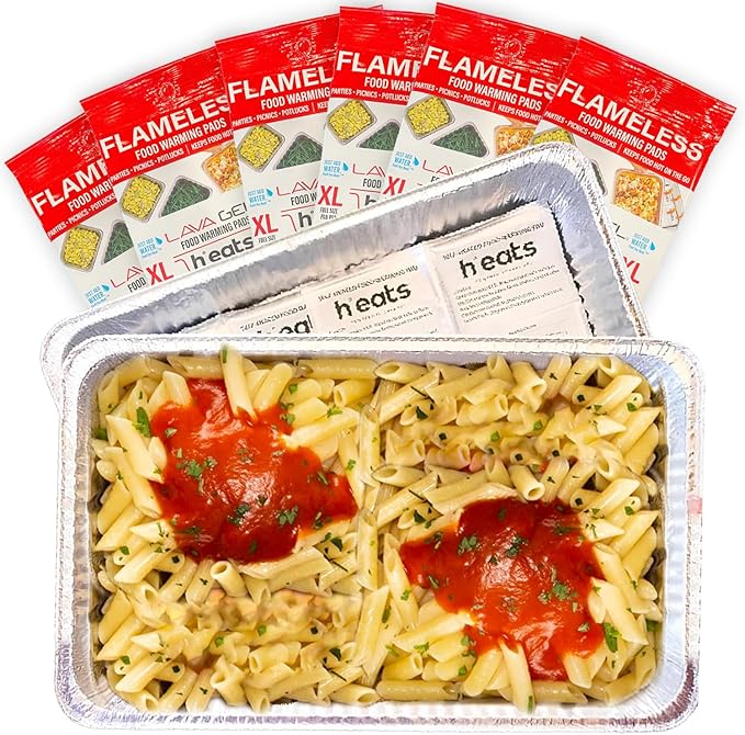 H°eats Flameless Food Warming Pads (72-Pack) - Full Size Food Warmers for Parties Buffet - Party Buffet Servers and Warmers - Heating Pads for Chafing Dish - Must-Have Catering Supplies