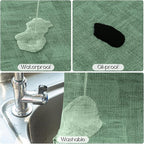 Romanstile Reversible Vinyl Placemats Set of 8, Faux Leather 100% Waterproof Oil-proof Wipeable Place Mats, Heat Resistant Dual Sided Table Mats for Kitchen/Dining/Party (Grey DarkGreen, 12 x 17 Inch)