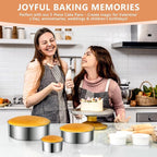 4" 7" 9" Cake Pan, Removable Bottom & Easy Releasing, Leakproof & Nonstick Round Cake Pans, 304 Stainless Steel Baking Pans Set, Non-Toxic & Healthy, Dishwasher Safe