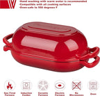 Enameled Cast Iron Sourdough Bread Oven, Dutch Oven, Loaf Cast Iron Bread Pan for Homemade Bread Baking, Meatloaf Pan with Lid, 5QT, Red