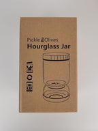 Pickle Jar with Strainer Flip for Pickle Juice Separator from Wet and Dry, Upgrade Food-grade ABS Lid and BPA Free Hourglass Pickle Jar for Airtight Food Storage, Haze Blue