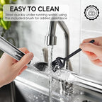 Garlic Press Stainless Steel - No Need to Peel Garlic Mincer & Crusher - 304 Inox, 7.34 Oz, Large Trough - Ergonomic Handle, Easy to Clean, Dishwasher Safe (2 Years Warranty)