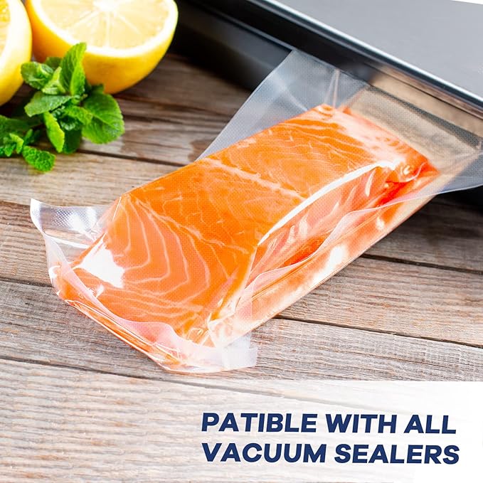 Vacuum Sealer Bags 2 Rolls 8"x50' Commercial Grade Food Saver Bags for Seal a Meal, BPA Free, Heavy Duty, Great for vac Storage, Meal Prep or Sous Vide