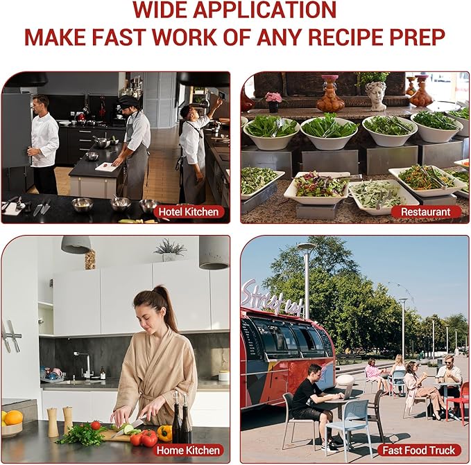 GarveeHome 1400W Commercial Food Processor, 16 Quart Electric Vegetable Chopper Meat Grinder, Multi-Functional Food Processor with Stainless Steel Body & Blade, Gloves, Brush, 110V