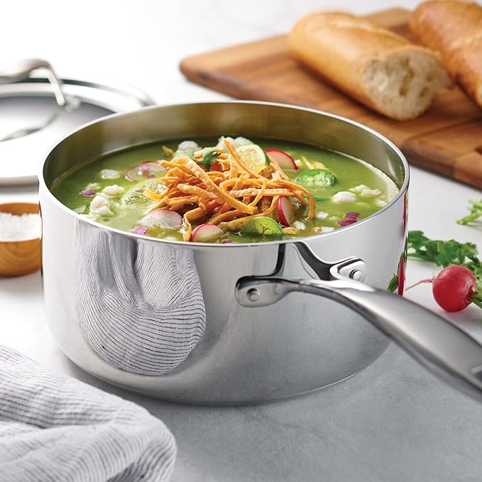 Tramontina Signature Tri-Ply Clad Stainless Steel 11-Piece Cookware Set with Lids, Pots and Pans Kitchen Set, Induction-Ready, Dishwasher-Safe, NSF-Certified