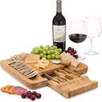 Charcuterie Board Gift Set, Bamboo Cheese Board With Cutlery, Includes Stainless Steel Serving Utensils, Cheese Platter and Serving Tray, Suitable for Wedding, Gift for Couples, and Housewarming Gifts