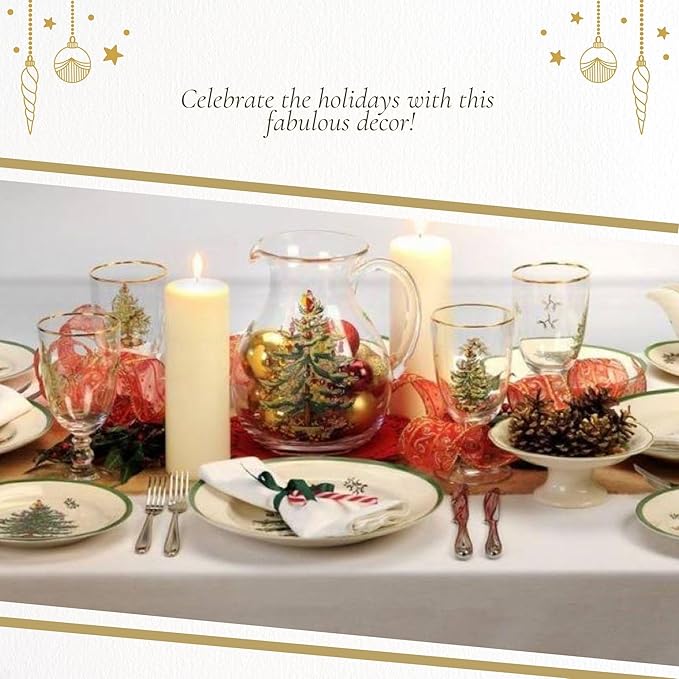 Spode Christmas Tree Heart Shaped Dip Bowl - 4.75-Inch Fine Earthenware Bowl for Dips, Sauces, and Condiments - Festive Holiday Decor and Christmas Gift - Classic Design, Dishwasher Safe