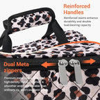 Lunch Bag - Large Insulated Casserole Carrier, Reusable Lunch Box for Men/Women, Insulated Lunch Bag Leakproof Lunchbox for Men Adults Work Picnic Hiking Beach (Leopard Print) 17.12" x 11.42"x 4.53"