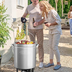 ROVSUN 82-Quart Stainless Steel Turkey Fryer & Seafood Boil Pot with Basket, Lid & Hook, Large Stock Pot for Outdoor Cooking of Turkey, Crawfish, Crab, Lobster & Shrimp