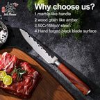 5 Inch Kitchen Paring Knife,Germany High Carbon Stainless Steel Professional Knife, Ultra Sharp,Hand-forged with Brazilian Rosewood,Gift Box