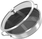 316L Stainless Steel 5QT Saute Pan Hexagon Nonstick Wok with Lid, Two Handle to Hold, PFOA Free, Dishwasher Oven Safe (12 inches,5QT)