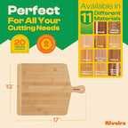 Riveira Two Tone Bamboo Wood Cutting Board – Gourmet Bamboo Grandeur: 17 x 13 Wooden Cutting Board – Wooden Cutting Boards For Kitchen Decorative – Innovative Juice Grooves Wooden Chopping Board